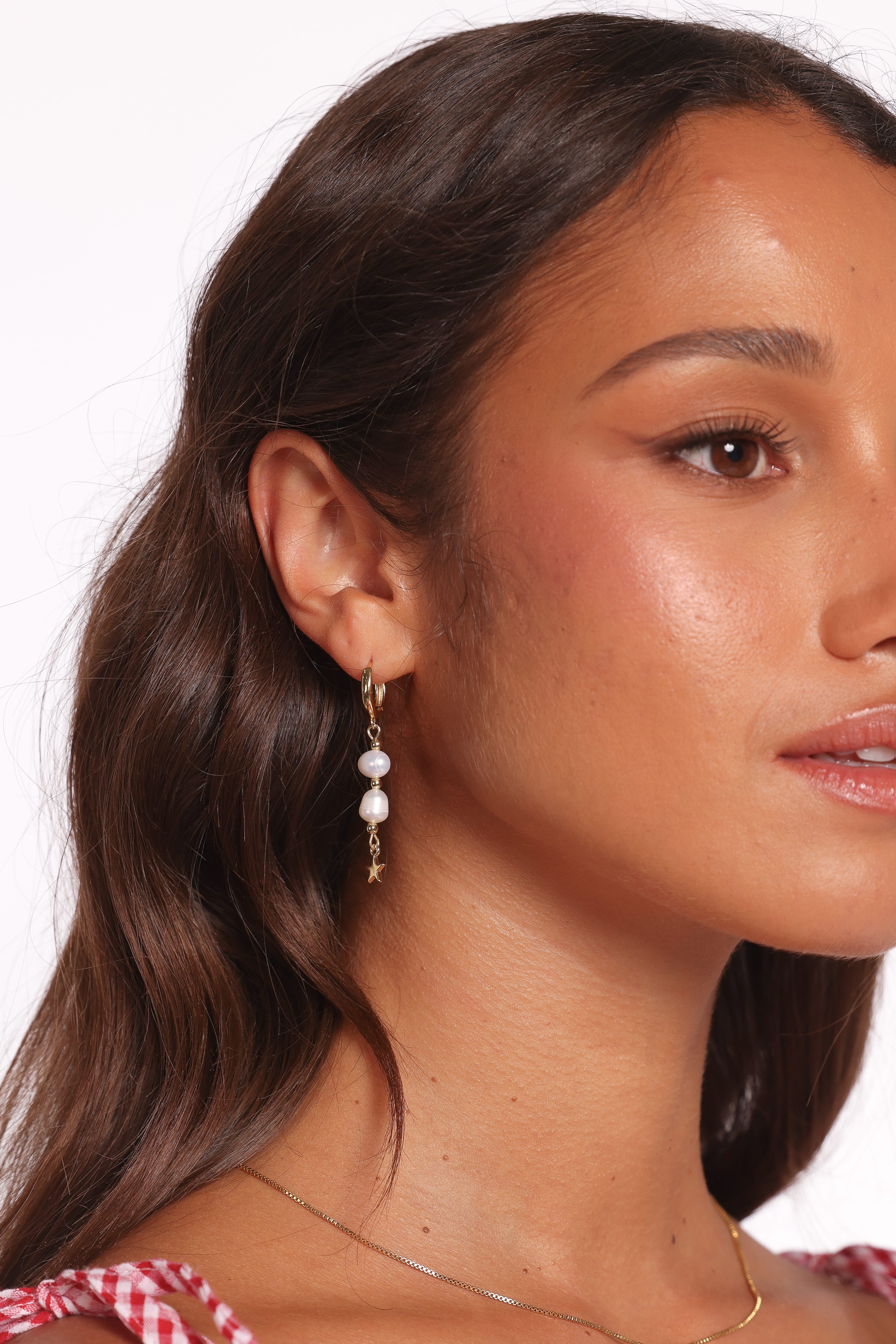 Belize Earrings - Gold/Pearl