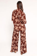 Samira Wide Leg Pant - Orange Floral