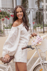 Tuliya High Waist Shorts - Tan Swirl