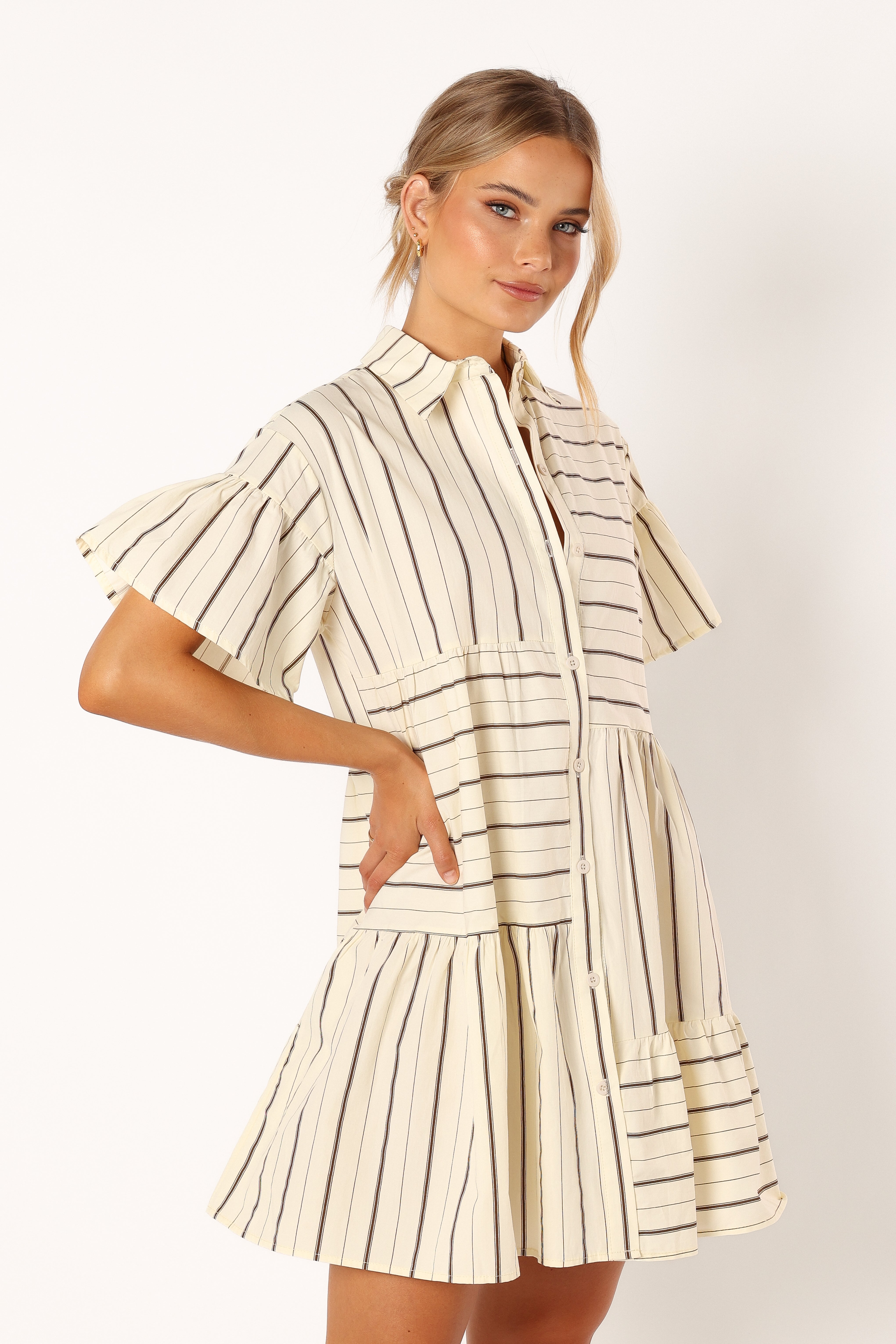 Peachy Mini Dress - Beige Tan