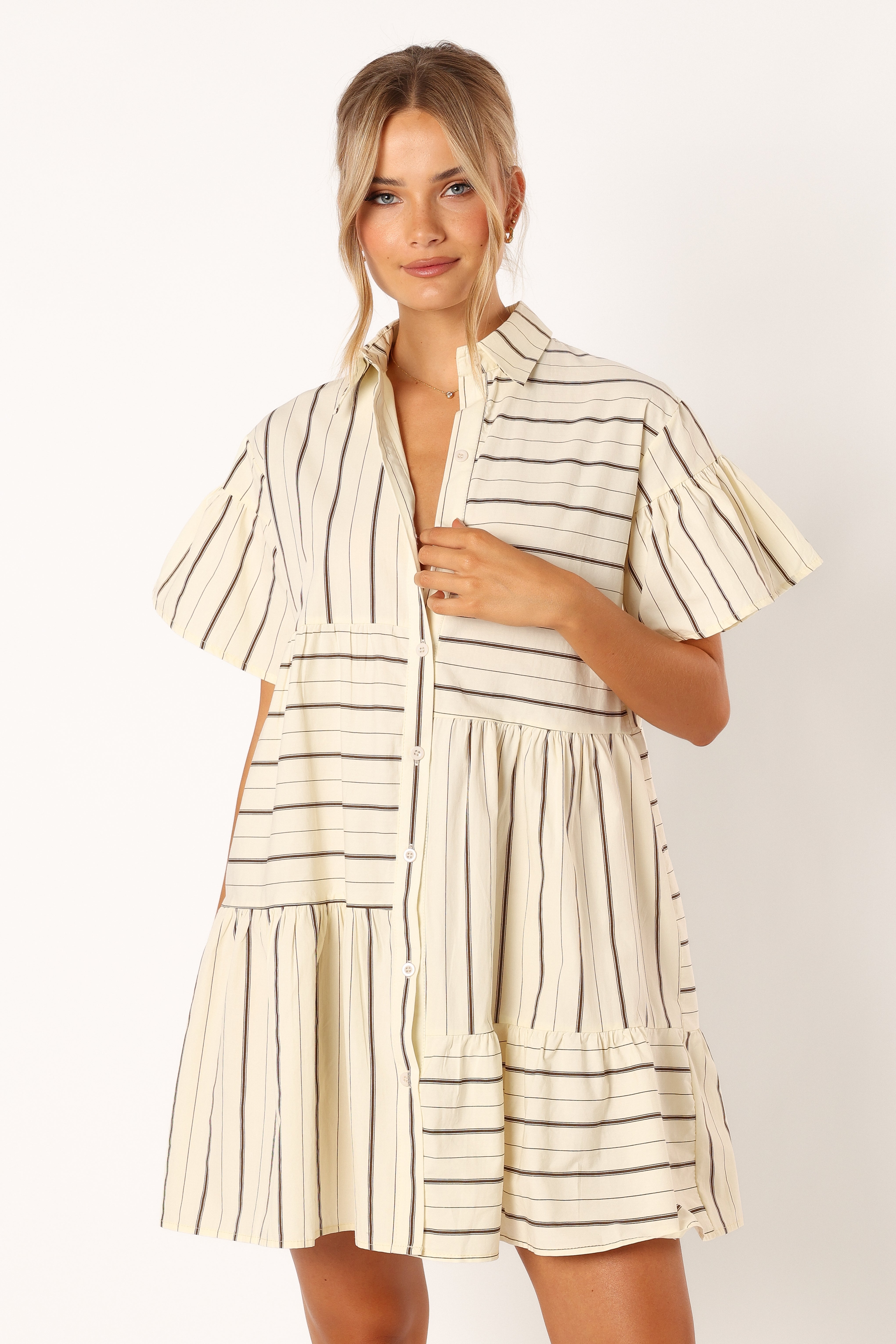 Peachy Mini Dress - Beige Tan