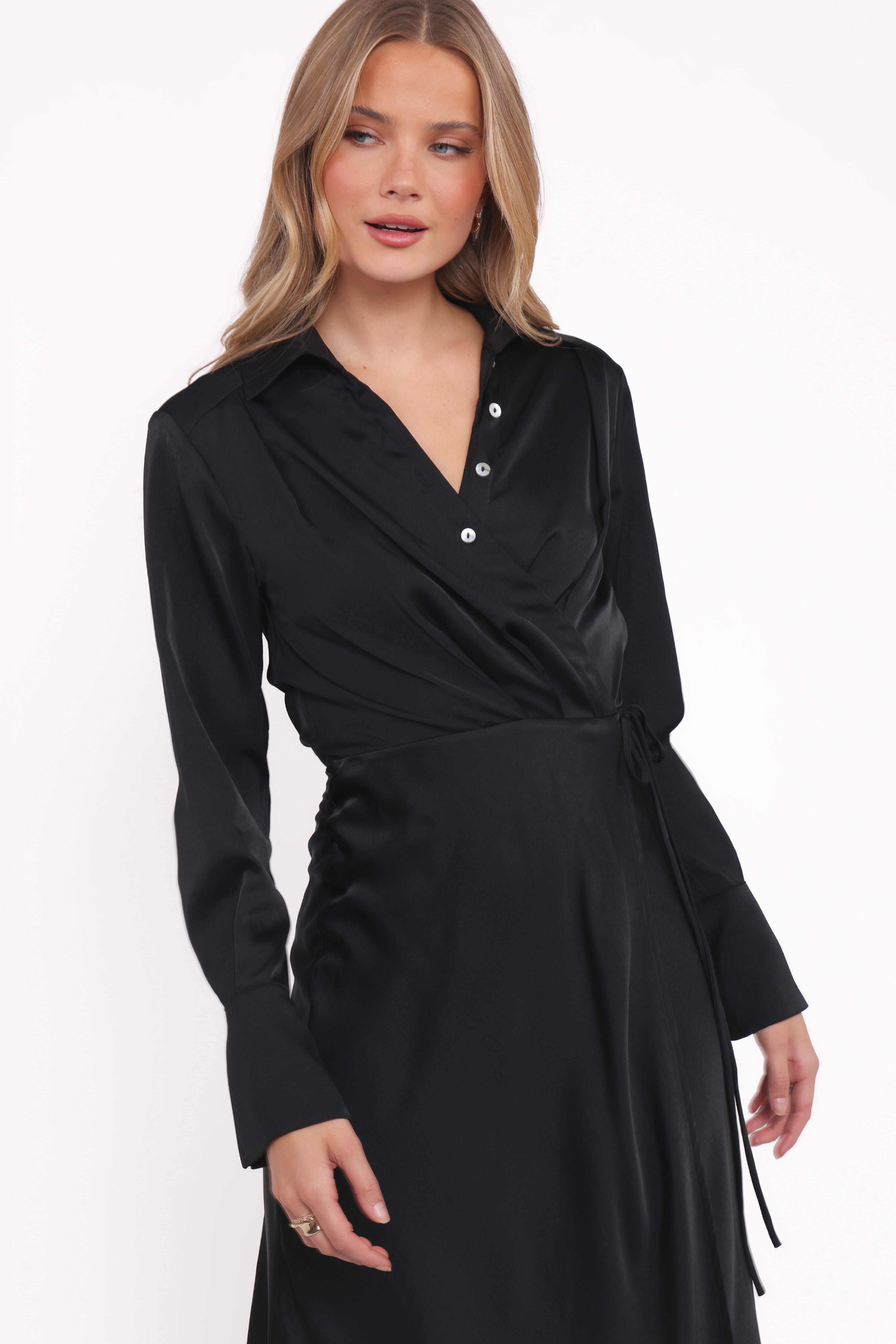 Verna Long Sleeve Maxi Dress - Black