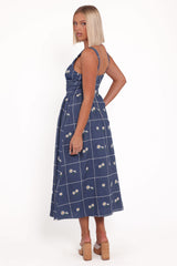 Yolande Midi Dress - Blue Floral