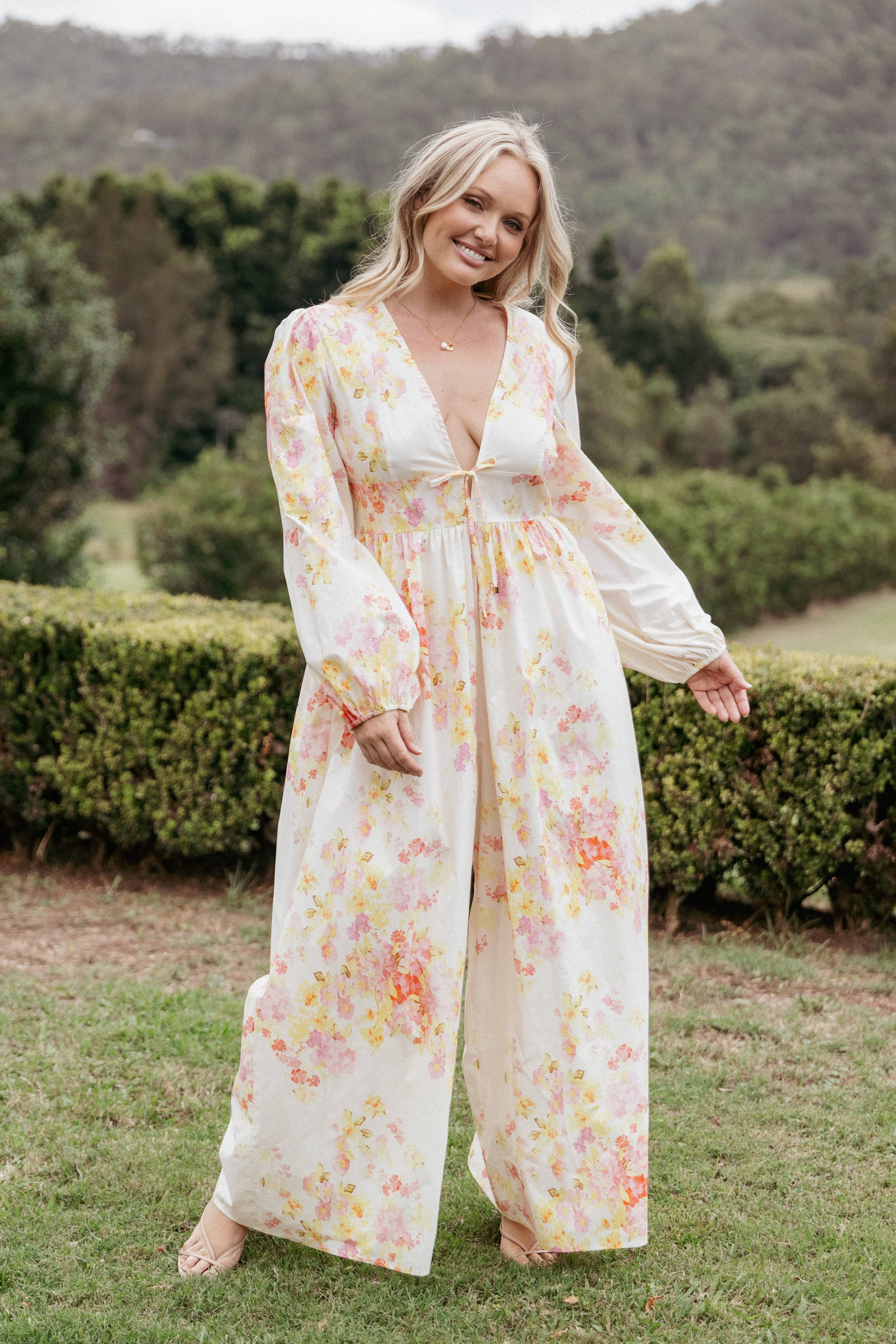 Celestine Jumpsuit - Pink Floral