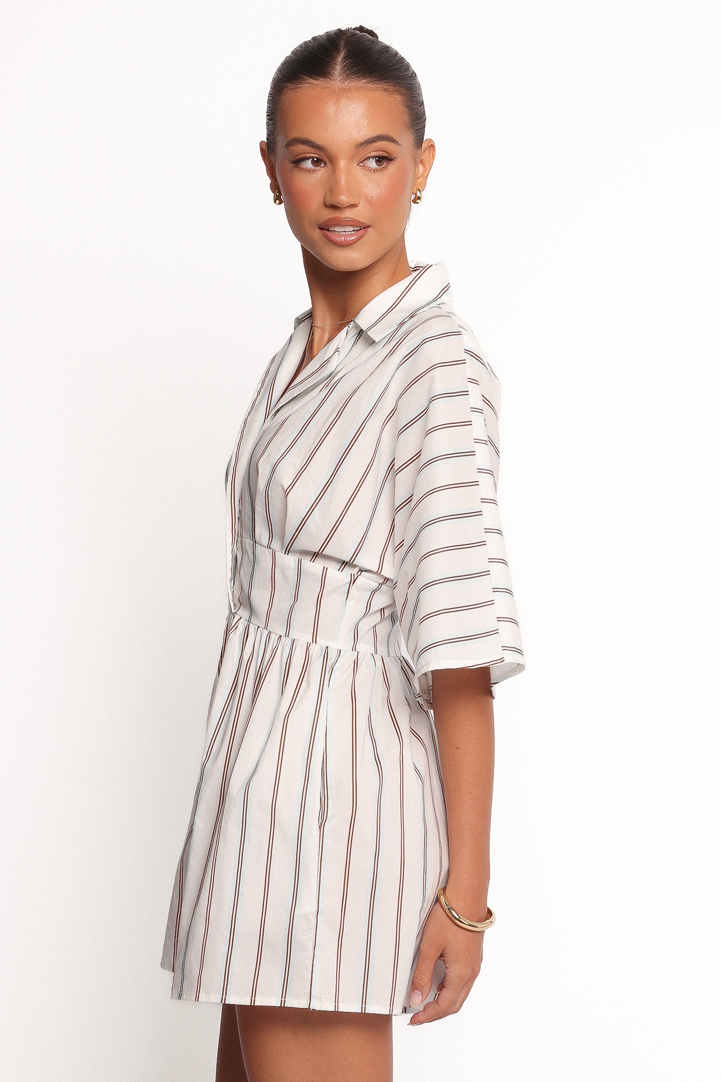 Sonyalle Romper - Blue Brown Stripe