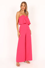 Sonny Strapless Jumpsuit - Hot Pink
