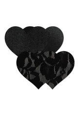 Nippies Basics Adhesive Nipple Covers Heart - Black