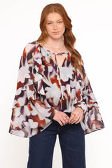 Elinor Top - Blurred Floral