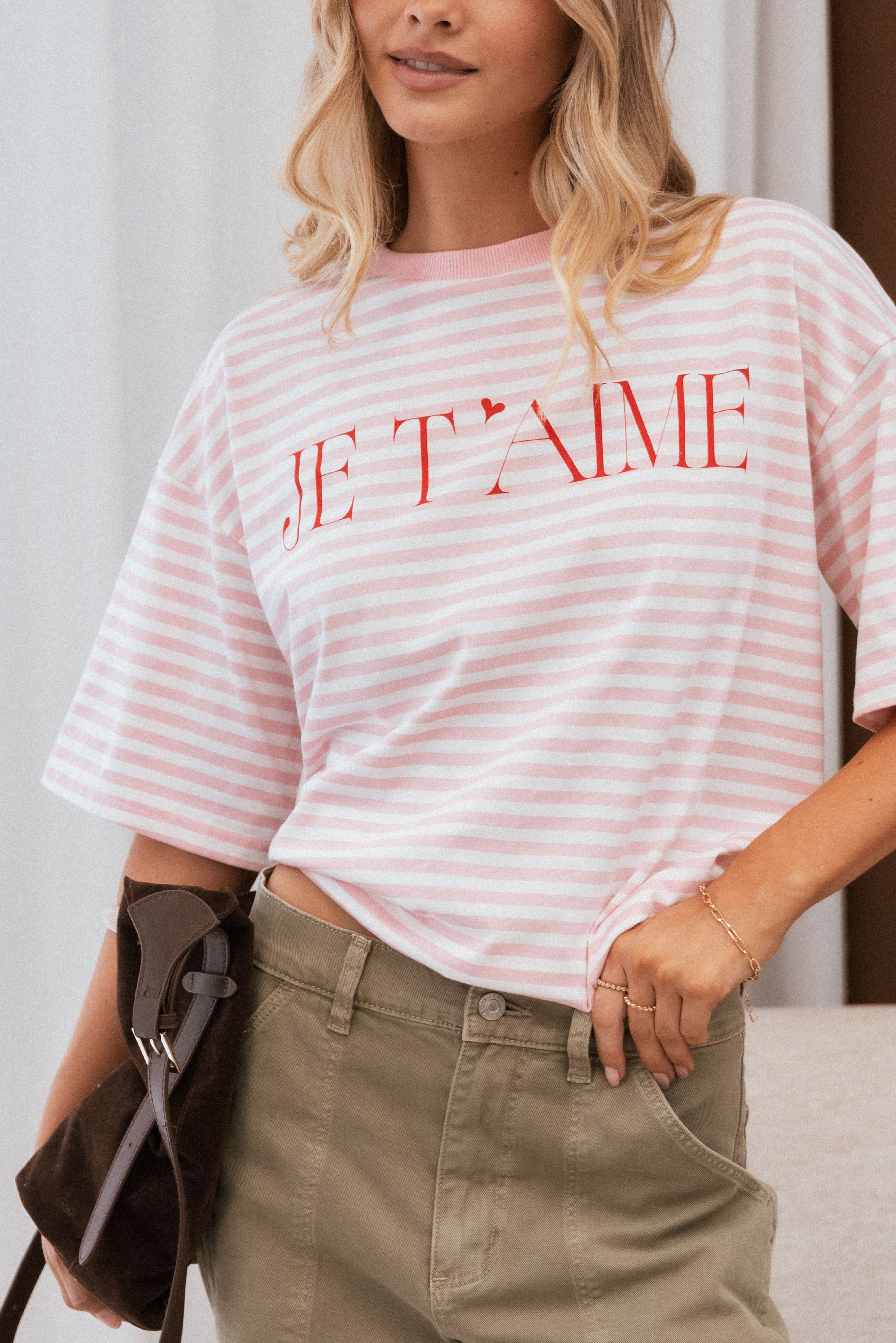 Marly Je T'Aime Tee - Pink Stripe