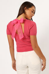Shannon Bow Top - Fuchsia