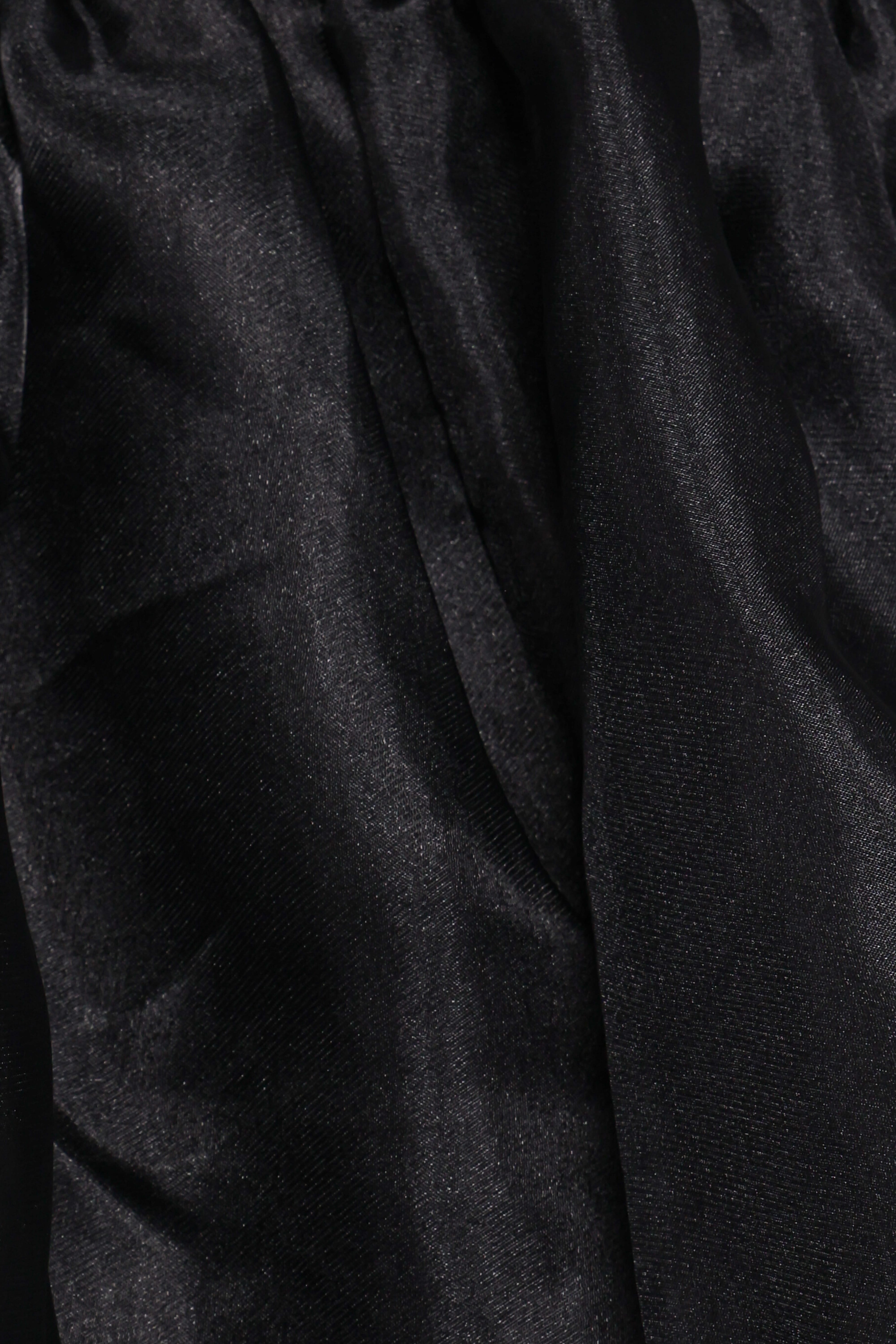 Solenne Puff Sleeve Peplum Organza Top - Black
